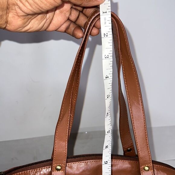 LATICO BROWN LEATHER WOMENS SHOULDER BAG W/DETACHABLE STRAP - Picture 5 of 12